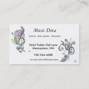tarjetas de visita:  diva de la música