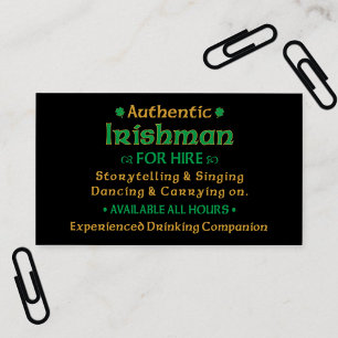 Tarjetas De Visita Divertidas De Irlandés Auténtic