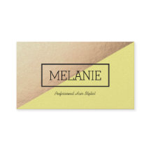 Tarjetas de visita divididas en amarillo