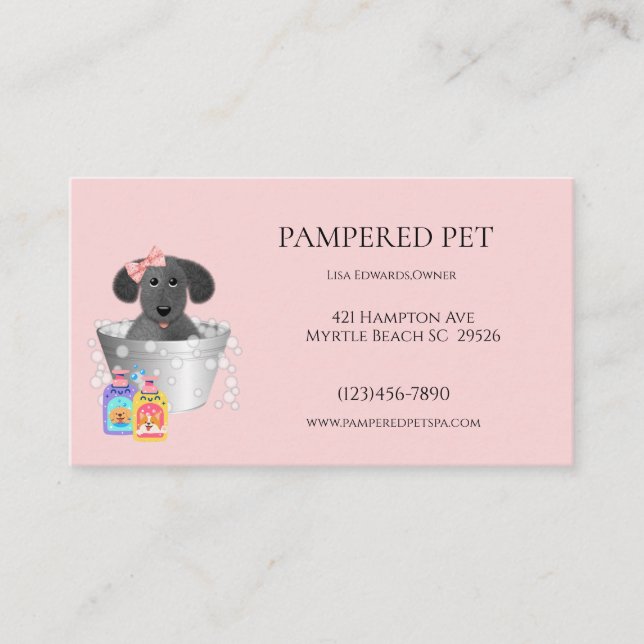 Tarjetas de visita Dog Grooming (Anverso)