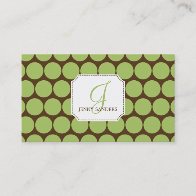 Tarjetas de visita Dots - Green/Brown (Anverso)