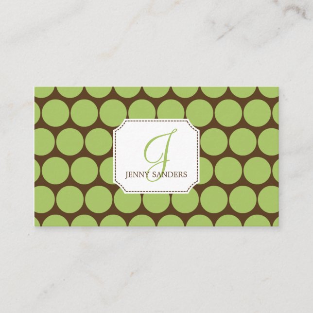 Tarjetas de visita Dots - Green/Brown (Anverso)