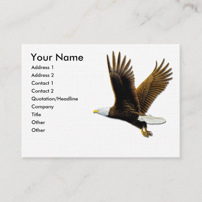 Tarjetas de visita, Eagle calvo americano (Anverso)