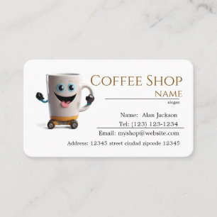 tarjetas de visita editables para la cafetería