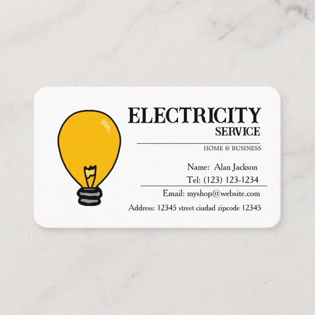 Tarjetas de visita ELECTRICITY SERVICES (Anverso)