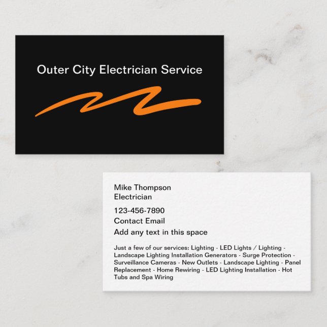 Tarjetas de visita electrónica simple en negrita (Anverso / Reverso)