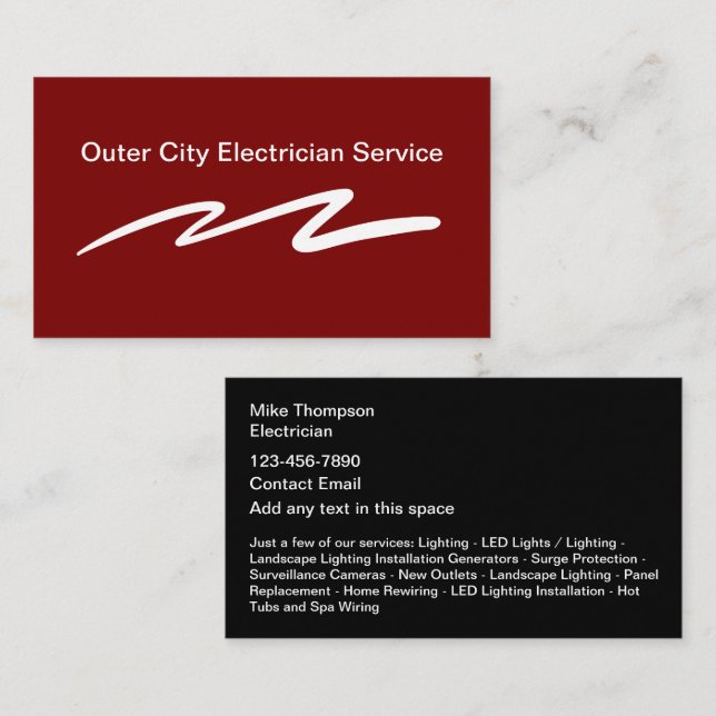 Tarjetas de visita electrónica simple en negrita (Anverso / Reverso)
