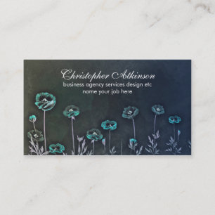 tarjetas de visita elegantes azules del vintage