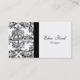 Tarjetas de visita elegantes blancos y negros de