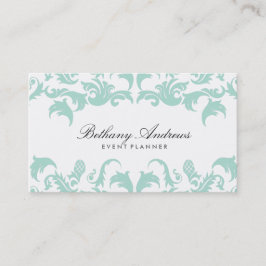 Tarjetas de visita elegantes Blue Damask - Groupon