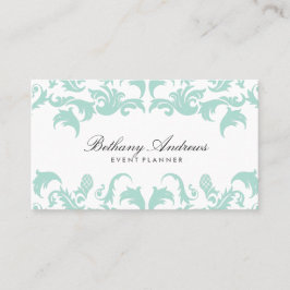 Tarjetas de visita elegantes Blue Damask - Groupon