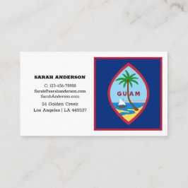 Tarjetas de visita elegantes con bandera de Guam /