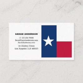 Tarjetas de visita elegantes con bandera de Texas 