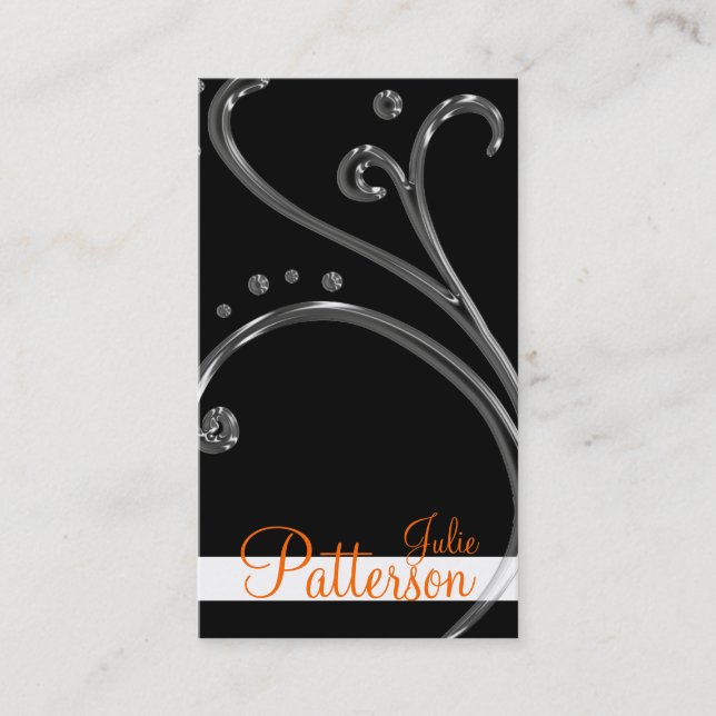 Tarjetas de visita elegantes de acrílico negras (Anverso)