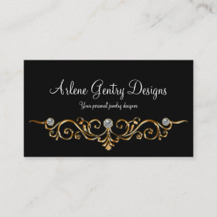 Tarjetas de visita elegantes de Bling del joyero