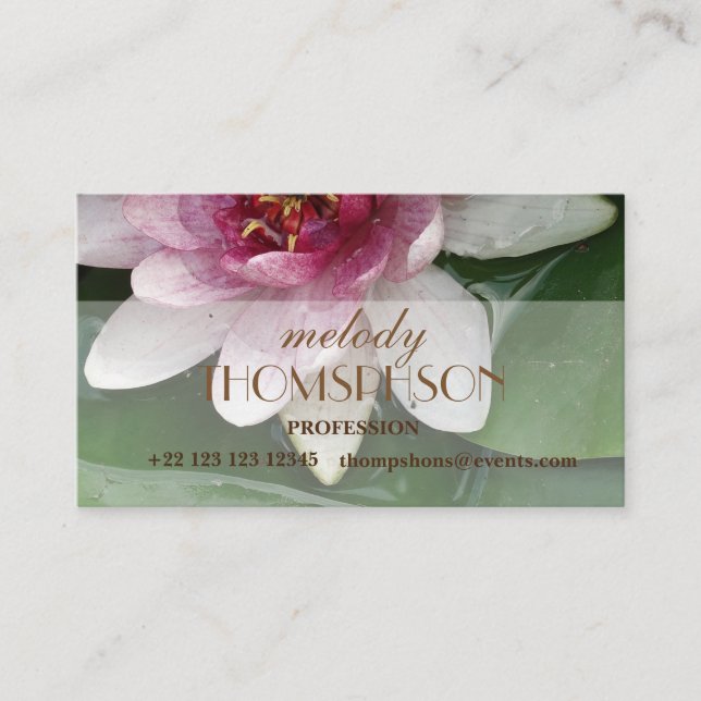 Tarjetas de visita elegantes de la flor de Lotus (Anverso)