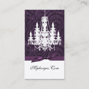 tarjetas de visita elegantes de la lámpara púrpura