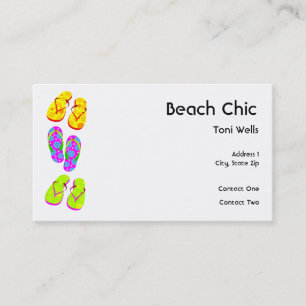 Tarjetas de visita elegantes de la playa