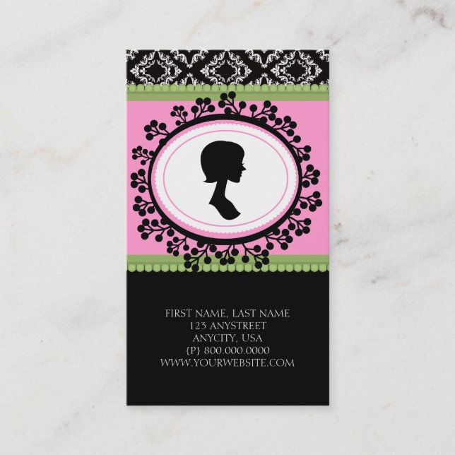 Tarjetas de visita elegantes de la silueta (Anverso)