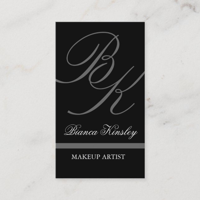 Tarjetas de visita elegantes de los monogramas (Anverso)