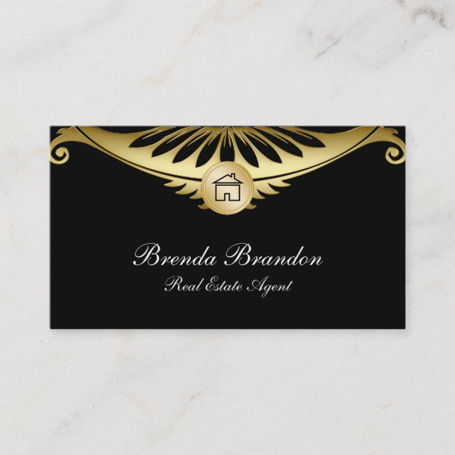 Tarjetas de visita elegantes del agente (Anverso)