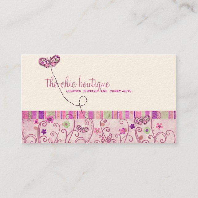 Tarjetas de visita elegantes del boutique (Anverso)