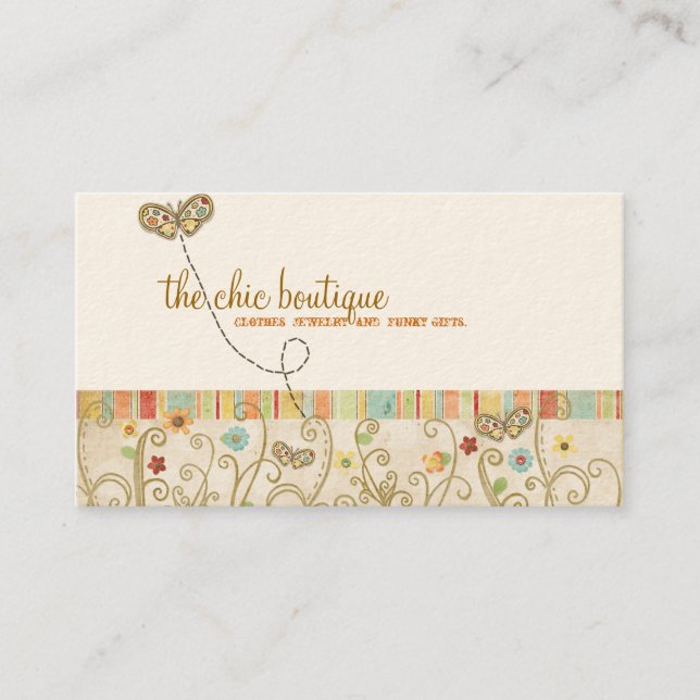Tarjetas de visita elegantes del boutique (Anverso)