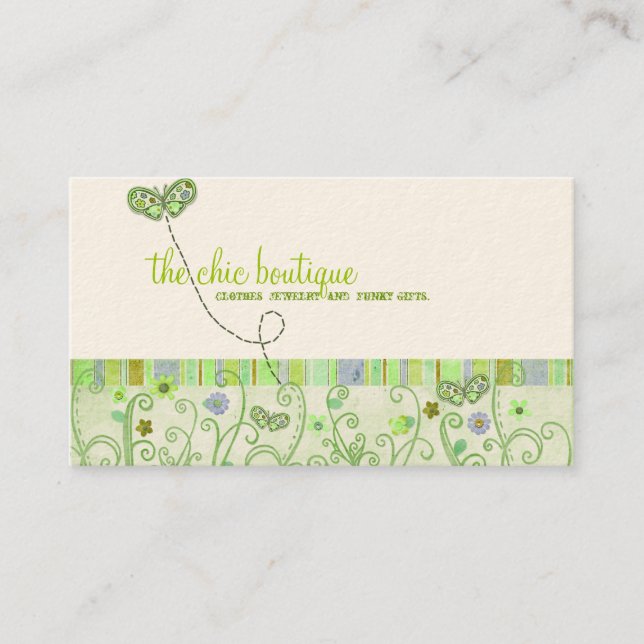 Tarjetas de visita elegantes del boutique (Anverso)
