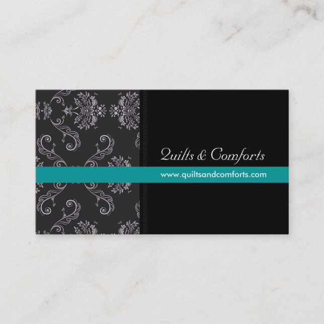 Tarjetas de visita elegantes del damasco (Anverso)
