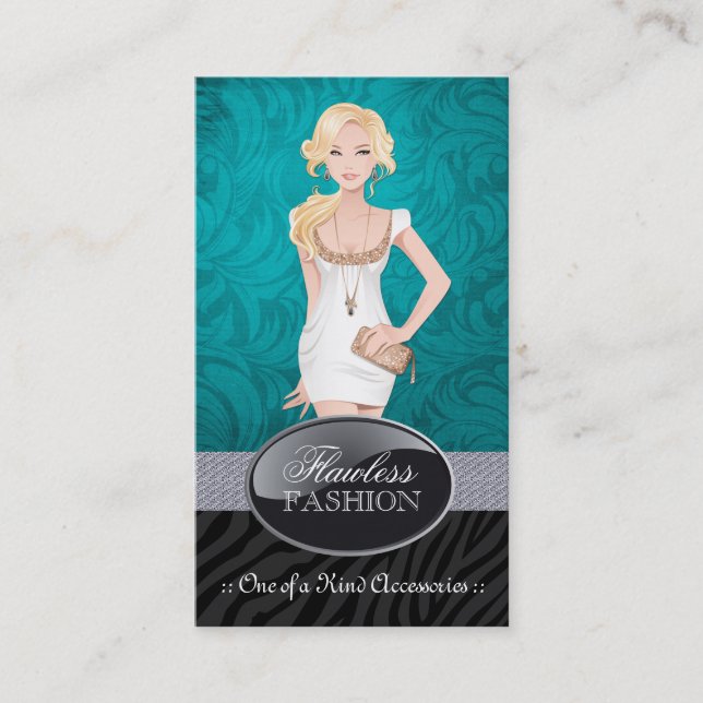 Tarjetas de visita elegantes del diseñador de moda (Anverso)