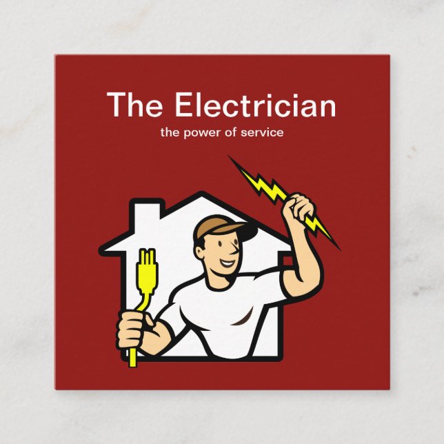 Tarjetas de visita elegantes del electricista (Anverso)