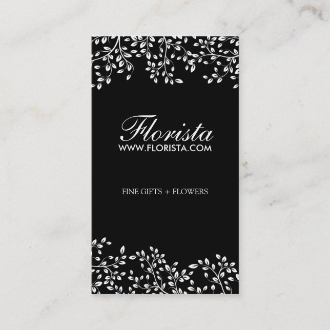 Tarjetas de visita elegantes del florista (Anverso)