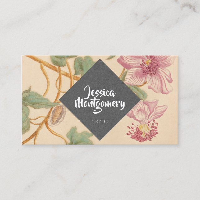 Tarjetas de visita elegantes del florista del (Anverso)