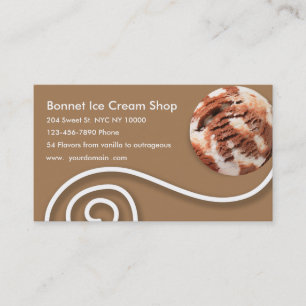 Tarjetas de visita elegantes del helado