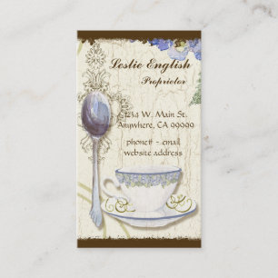 Tarjetas de visita elegantes del té del Shoppe de