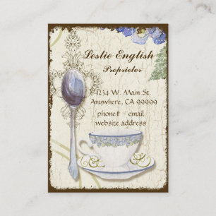 Tarjetas de visita elegantes del té del Shoppe de