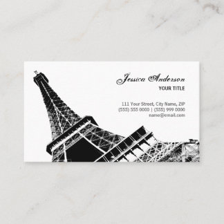 Tarjetas de visita elegantes francesas de la torre