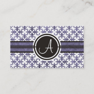 Tarjetas de visita elegantes Monograma Damask