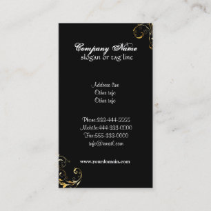 Tarjetas de visita elegantes negras retras