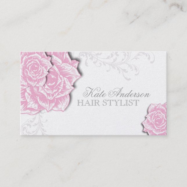 TARJETAS DE VISITA ELEGANTES SUAVES DE LOS ROSAS (Anverso)
