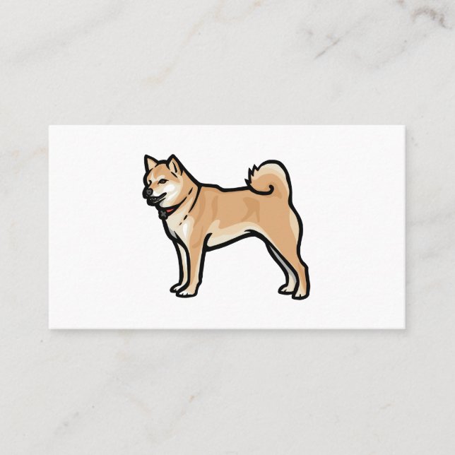 Tarjetas de visita en el centro del Mascota Shiba  (Anverso)
