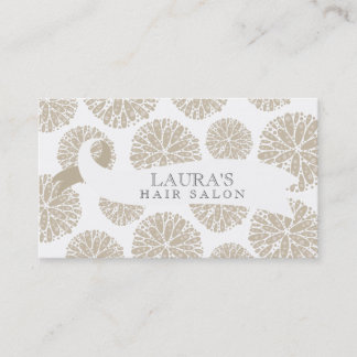Tarjetas de visita en la peluquería de estilo beig