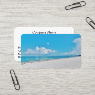 Tarjetas de visita en la playa de verano