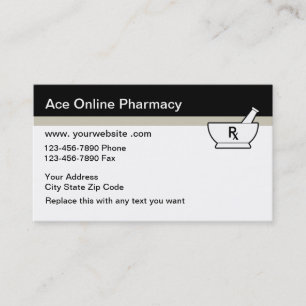Tarjetas de visita en línea de la farmacia