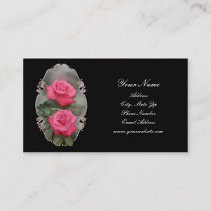 Tarjetas de visita enmarcadas de los rosas