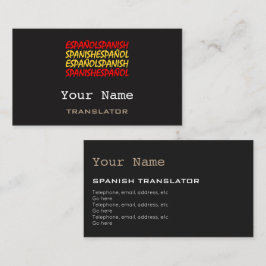 Tarjetas de visita españolas del traductor o del