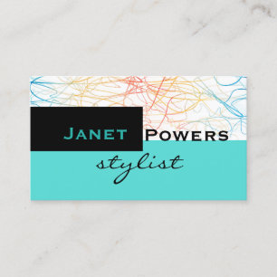 tarjetas de visita estilistblue aqua personalizado