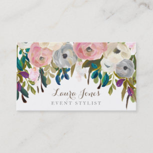 Tarjetas de visita estilísticas floristas pintadas