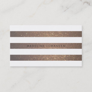 Tarjetas de visita estilísticas Gold White Stripes