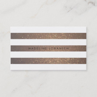 Tarjetas de visita estilísticas Gold White Stripes